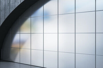 Poster - New underground interior with mock up place on tile wall. 3D Rendering.