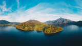 Fototapeta  - Schafberg and Lake Mondsee in Salzkammergut, Austria