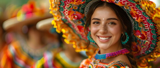 Wall Mural - Cinco de Mayo, celebrating mexican historical triumph and unity, a crucial moment in history when the Mexican army triumphed over the French forces. It's a day honors Mexico's vibra