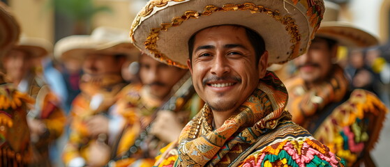 Wall Mural - Cinco de Mayo, celebrating mexican historical triumph and unity, a crucial moment in history when the Mexican army triumphed over the French forces. It's a day honors Mexico's vibra