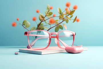 Wall Mural - closeup view of colored eyeglasses