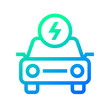 Electric car icon symbol, EV car, Green hybrid auto charging point logotype, Eco friendly vehicle concept, Vector illustration