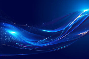 Wall Mural - Abstract flowing background of blue light rays