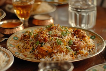 Wall Mural - biryani on plate