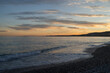Sunset on the French Riviera pebble beach in Nice