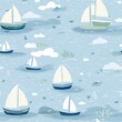 The image is a cute cartoon illustration of a sailboat
