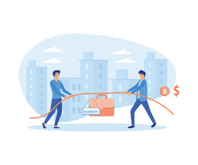 Poster - concept businessmen competition in business. flat vector modern illustration