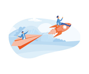 Poster - leadership win business competition, winner or competitive advantage success in work, businessman ri