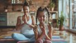Family Wellness: Mom and Daughter Share Close Moment During Yoga Session