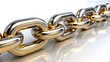 © scstay - gold steal chain isolated on white background. connection, security, silver, iron, closeup, safety