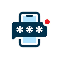 Poster - identity verification, get SMS for security code on the mobile phone concept illustration flat design. simple modern graphic element for ui, infographic, icon