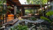 Sustainable Living Tranquility: A tranquil sustainable living space with natural ventilation