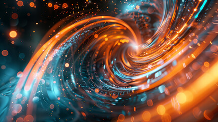 Poster -  the essence of Emerging Technologies through a dynamic, abstract image.