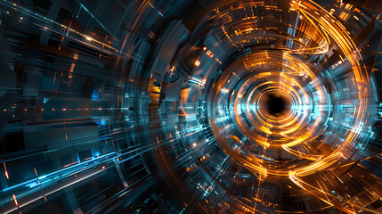 Poster -  the essence of Emerging Technologies through a dynamic, abstract image.