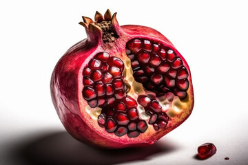 Poster - ripe of red pomegranate fruits on white background
