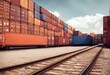 © sandra - 'train cargo shipping motion transporting depicted speedy containers representing blur concept using goods delivery created generative ai good transport logistic industry commerce trade'