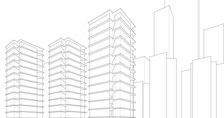 Wall Mural - ​​abstract architecture 3d illustration background	
