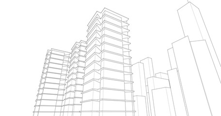Wall Mural - ​​abstract architecture 3d illustration background	
