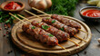 Shish kebab on a stick, made from minced beef