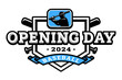 Opening day, baseball logo, emblem.