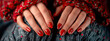 woman's hands with beautiful manicure. Selective focus.