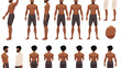African American man creation set or avatar kit. Co