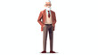 Aged modern man wearing stylish suit. Elderly male