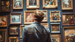 © Napat.T - A man is looking at a wall of paintings