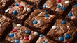 Decadent Homemade Chocolate Brownies with Vibrant Candy Toppings for a Delightfully Sweet Treat