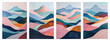 Abstract art mountains poster set.