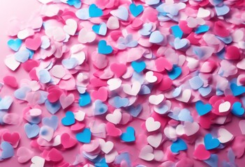 'heart background. illustration pink Romantic confetti blue abstract nubes valentine romance day background happy image card wedding symbol design love decoration colours celebrat'