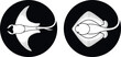 Stingray logo. Isolated stingray on white background
