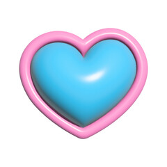 Poster - Inflated 3d heart with plasticine effect. Icon in y2k style. Vector illustration