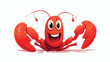 Cute red crayfish or crawfish with funny eyes and c