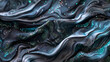 Mystic charcoal twilight marble ink adorned with sparkling emerald glitters, casting a luminous spell upon the velvety darkness of an abstract cosmos.