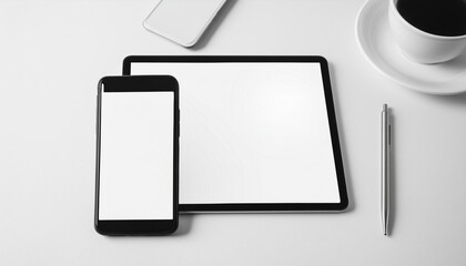 Mockup Template for Different Screen Sizes - Monitor, Tablet and Phone - Application Design, Web Design and User Interface Design - Asset for Presentation of Graphic Design and Portfolio