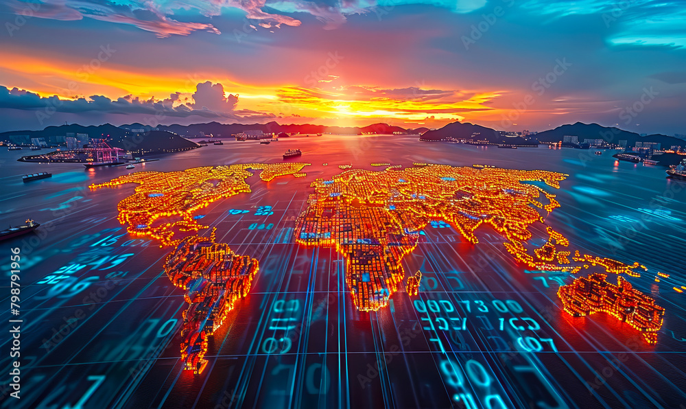 Sleek User Interface of Logistics Software Displaying World Map ...