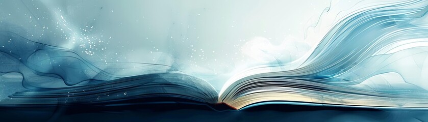 An open book with blue magical energy flowing from the pages.