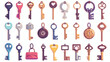 Door keys on rings with keychains tags fobs for loc