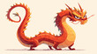 Dragon year symbol. Asian Chinese zodiac monster. F