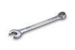 High angle view of single combination wrench or spanner isolated on white background with clipping path.