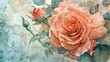 A detailed watercolor painting of a rose bouquet, Generative AI