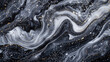 Marble ink cascades like a waterfall across a blank canvas, its abstract patterns adorned with twinkling glitters, inviting curious minds to wander and explore on a widescreen canvas.