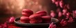 French food. macaroons on a beautiful background. selective focus. Generative AI