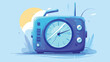 Electronic alarm clock flat vector illustration. Co