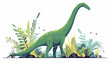 Brachiosaurus prehistoric dinosaur. Extinct dino wi