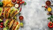 © 2rogan - Capture a bird s eye view of a delightful array of Mexican culinary delights like tacos quesadillas burritos and nachos adorning a white wooden banner backdrop set against the backdrop of a