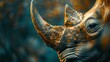 Detail of a rhino's horn, symbolizing resilience, a close-up view on the emblem of conservation