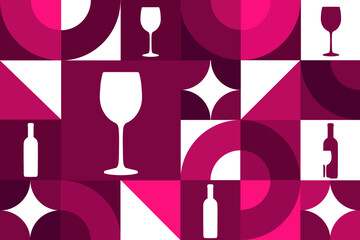 National Wine Day. May 25. Seamless geometric pattern. Template for background, banner, card, poster. Vector EPS10 illustration.