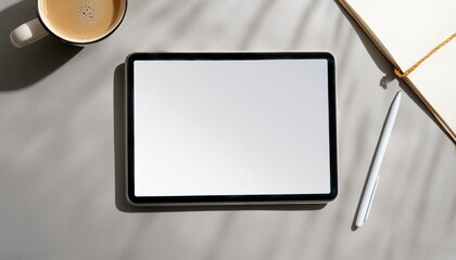 Poster - tablet mockup for application presentation, web design or user interface design - template for repre